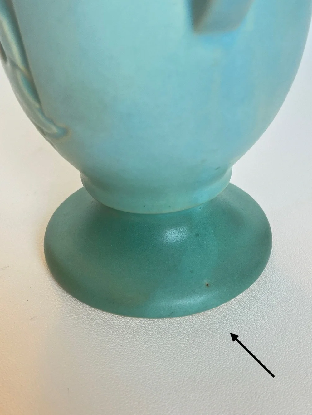 Roseville Silhouette 779-5 Vase Aqua Blue Seafoam Oak Leaf Urn Flower Arrranger
